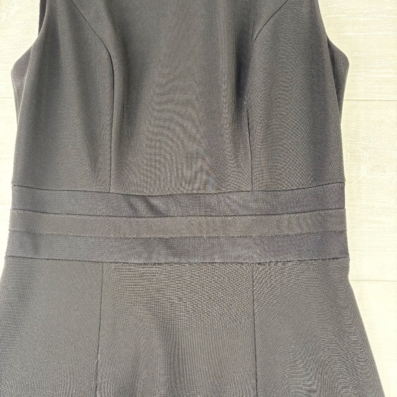 WHBM Black Sleeveless Flare Dress Midi Dress with Lace Netting Hem Line Size 00 - Picture 5 of 14